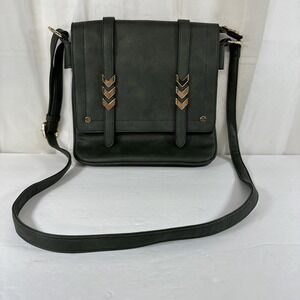 Alyssa Double Compartment Olive Flapover Crossbody Bag Purse Vegan Alyssa Bag